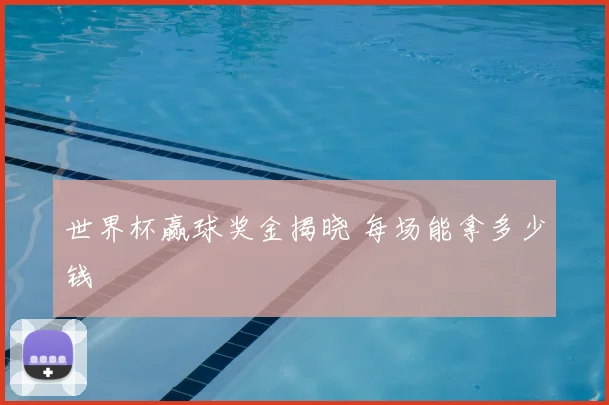 世界杯赢球奖金揭晓 每场能拿多少钱